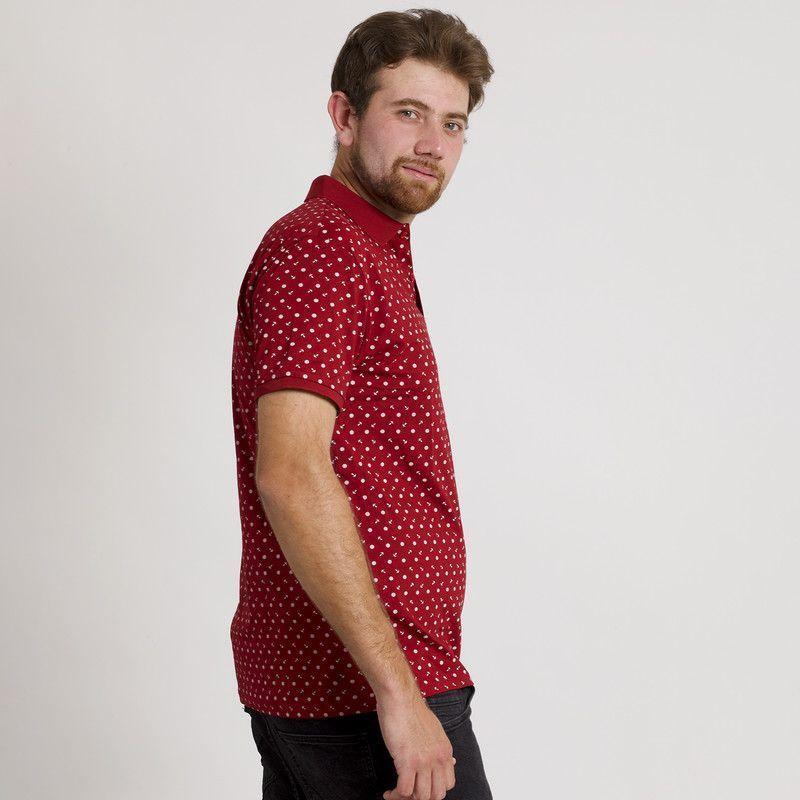 POLERA HOMBRE MC CUELLO POLO BURDEO /ANCLA-3