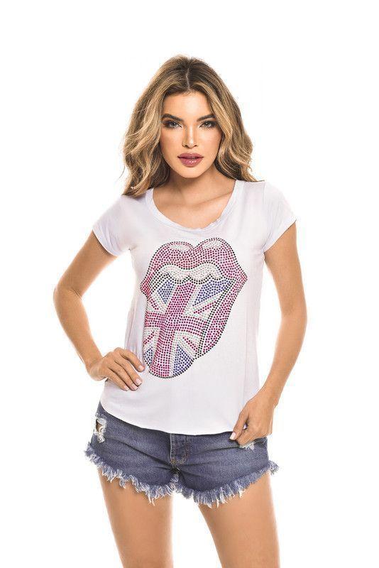 POLERA MC PEDRERIA ROLLING ENGLAND WHITE RC-5-1
