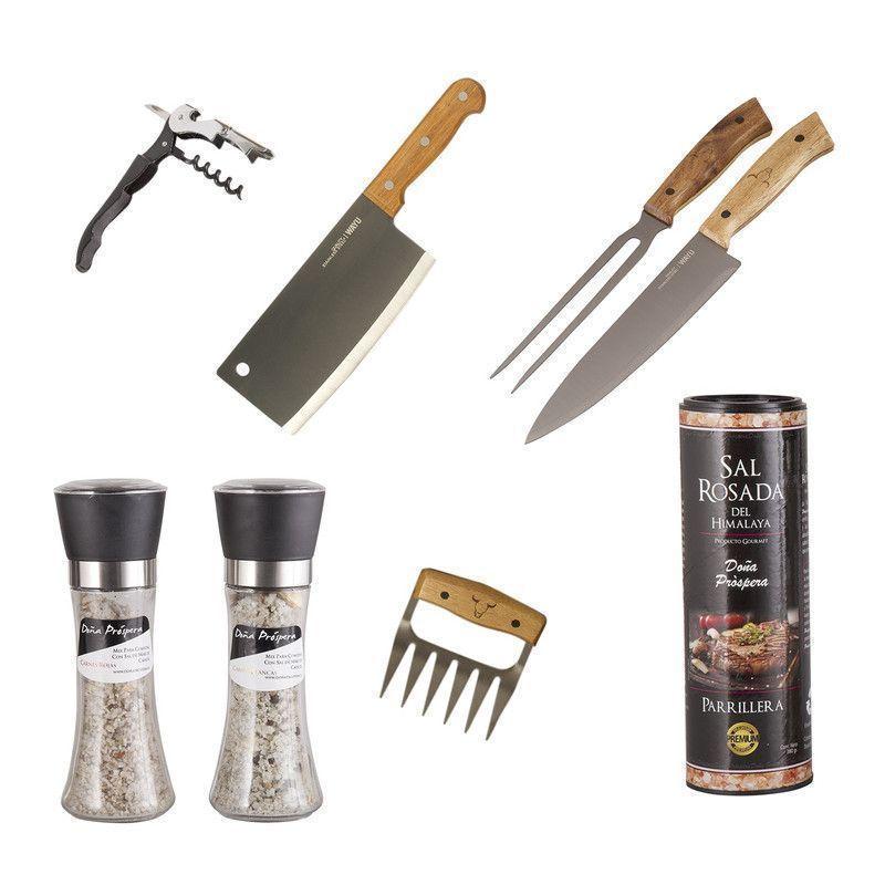 Set Parrillero 241 Wayu + Mix Sales Gourmet 7 Piezas Profesional-0