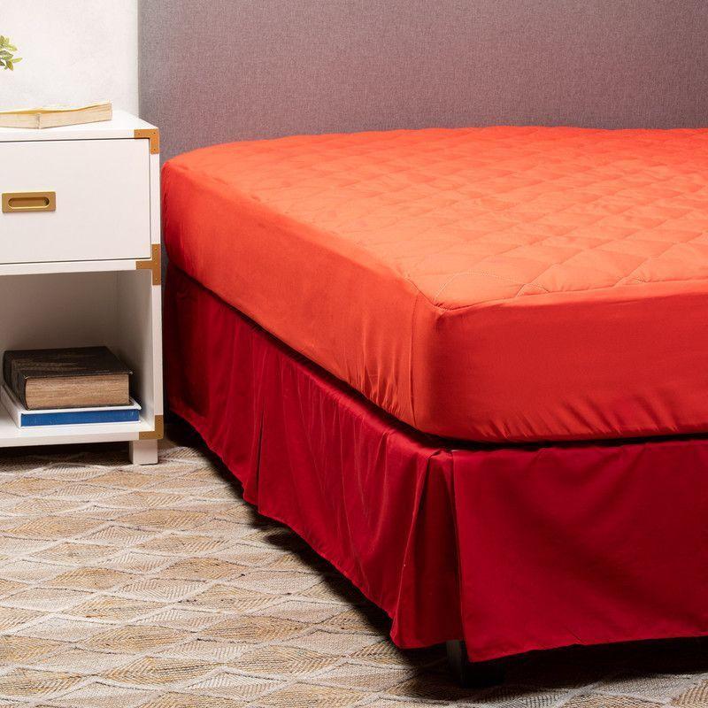 Cubrecolchon + Faldon Rojo Arthome 1 Plaza-1