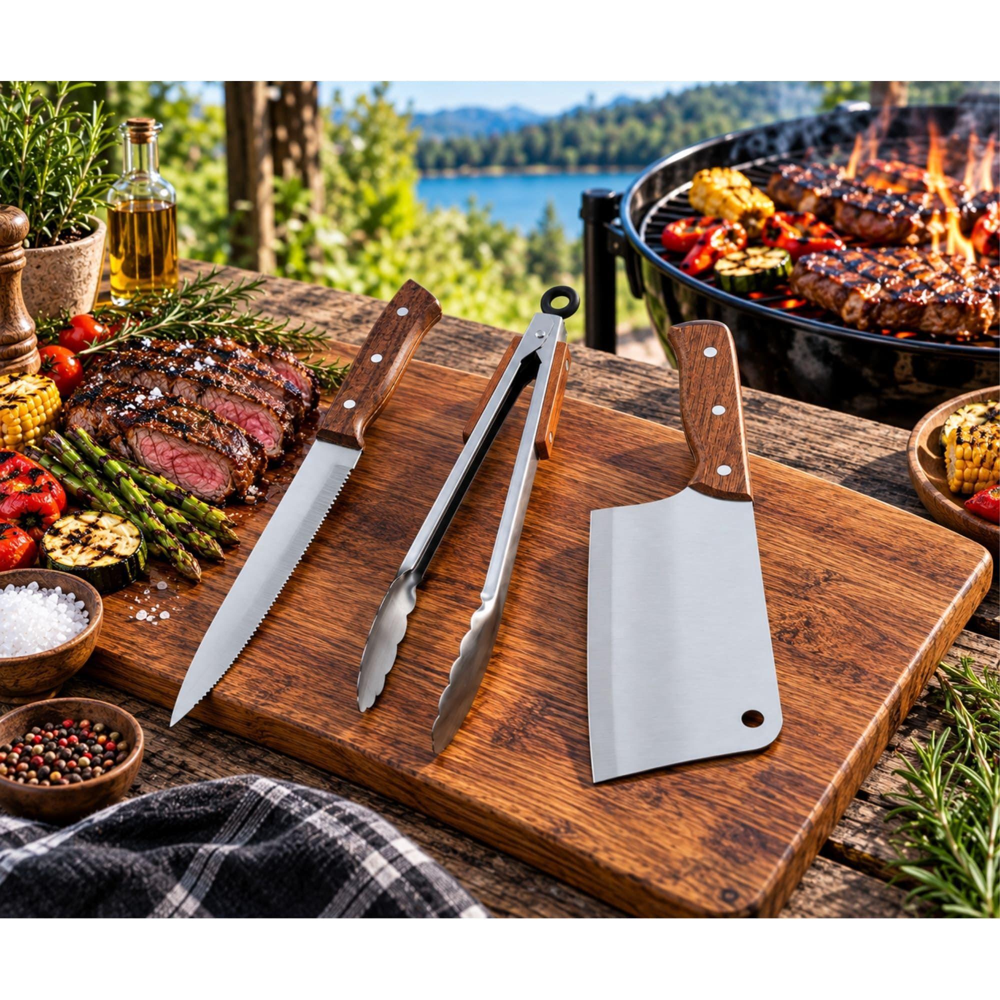 Set Parrilla 3 Piezas Acero Inoxidable Arthome PAR51-5
