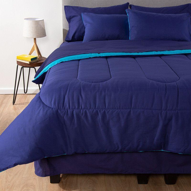 COMBO 16 PLUMON BICOLOR CELESTE AZUL 1.5 PLAZAS-5