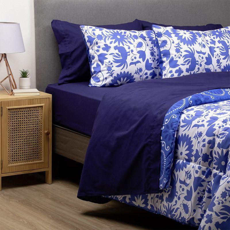 COMBO 47 PLUMON MEXICO REVERSIBLE AZUL 2 PLAZAS-2