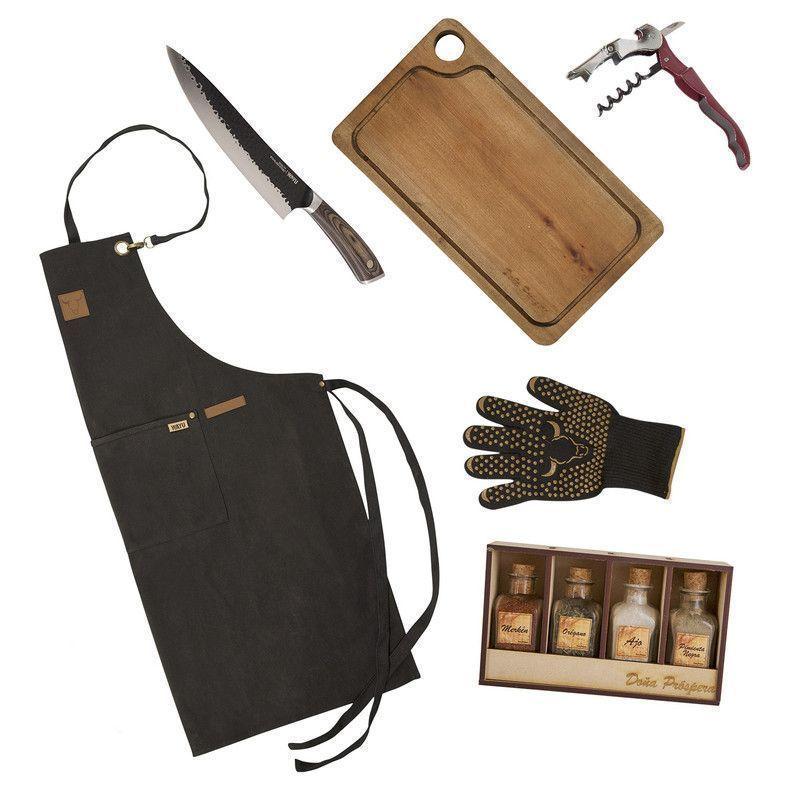 Set Parrillero 213 Wayu + Mix Sales Gourmet 6 Piezas Profesional-0