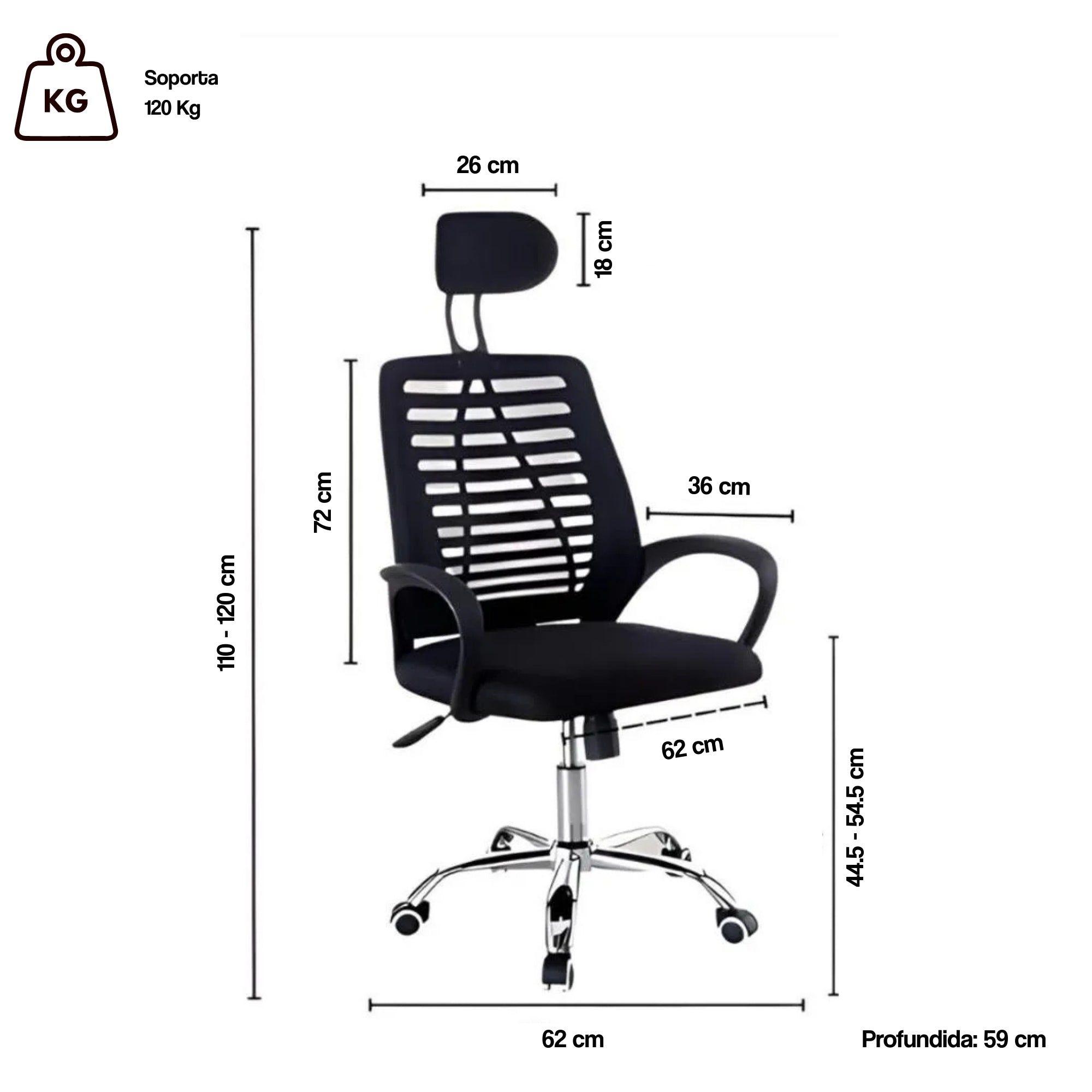 Silla De Oficina Ejecutiva Madrid Ergonomica Color Negra y Blanca-6