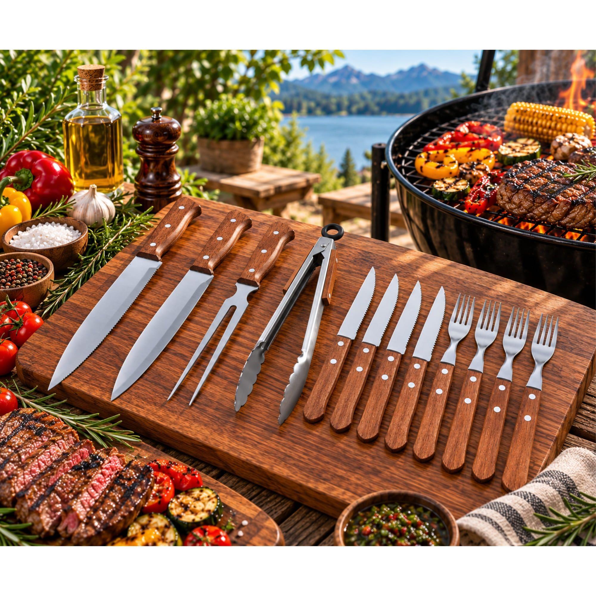 Set Parrilla 5 Piezas Acero Inoxidable Arthome PAR35-5