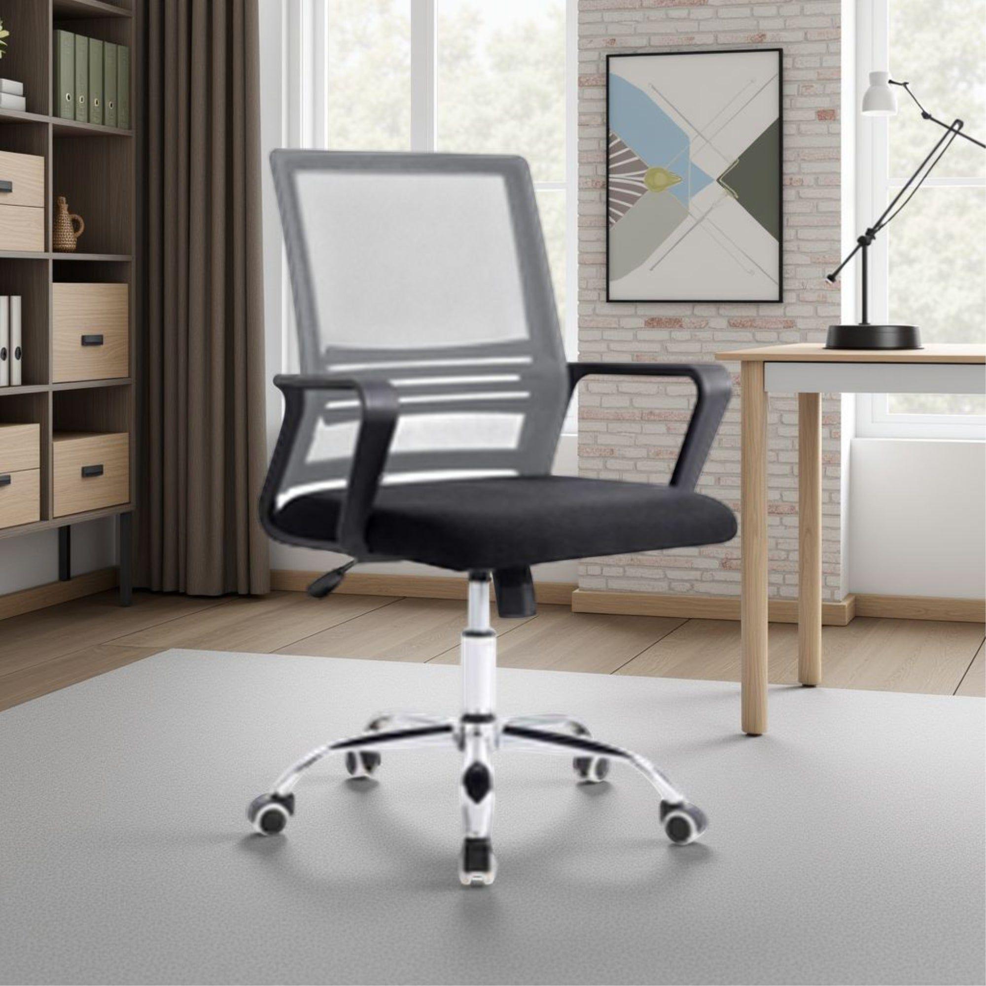 Silla de Oficina Negra y Gris Ergonómica Ajustable Santiago-8