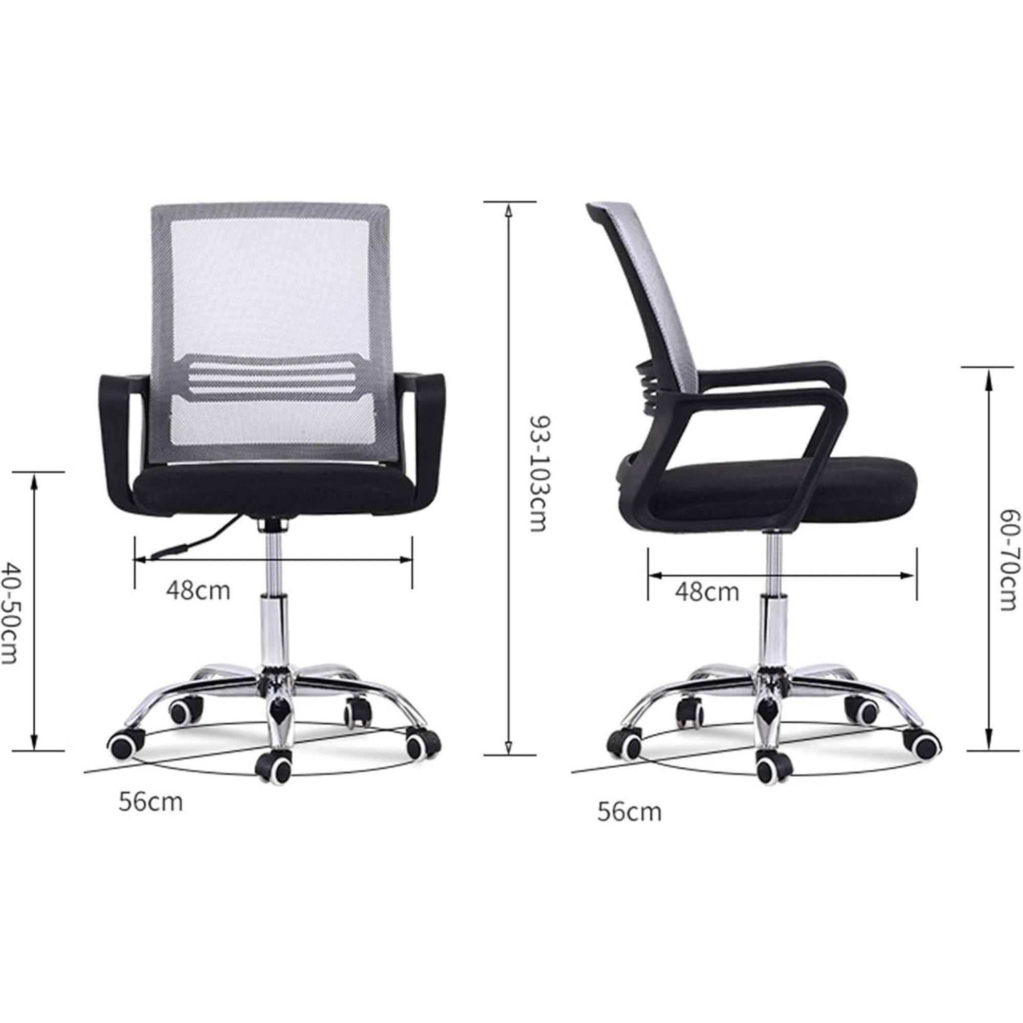 Silla de Oficina Negra y Gris Ergonómica Ajustable Santiago-9