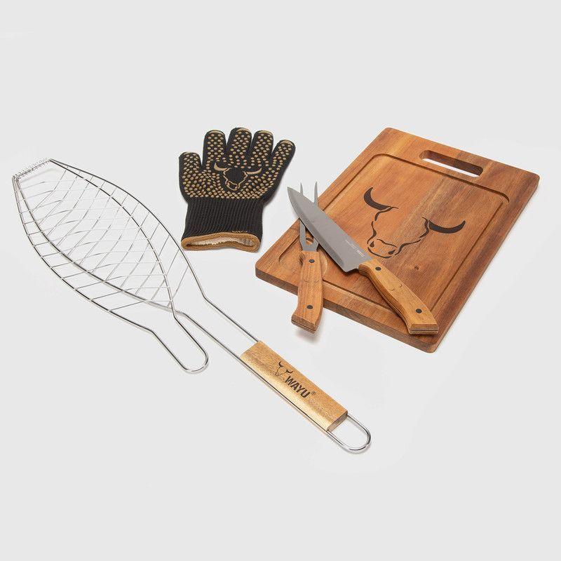 Set Parrillero 335 WAYU 4 Piezas Profesional-0