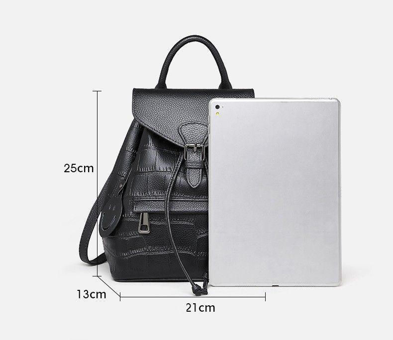 Mochila de piel de vaca estilo clasico -3