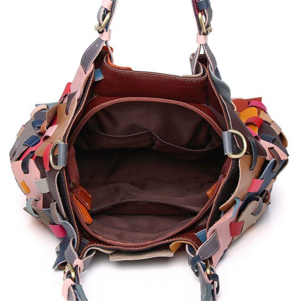 Cartera Bolso De Mano Maggi Para Mujer De Cuero Genuino vaca tejido-2