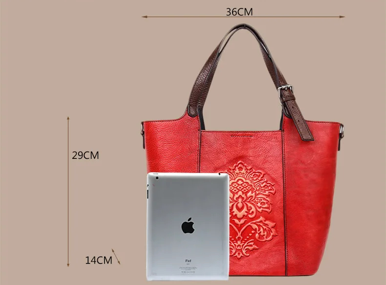 cartera bolso para Mujer de Cuero de vaca Estilo Retro Casual-3