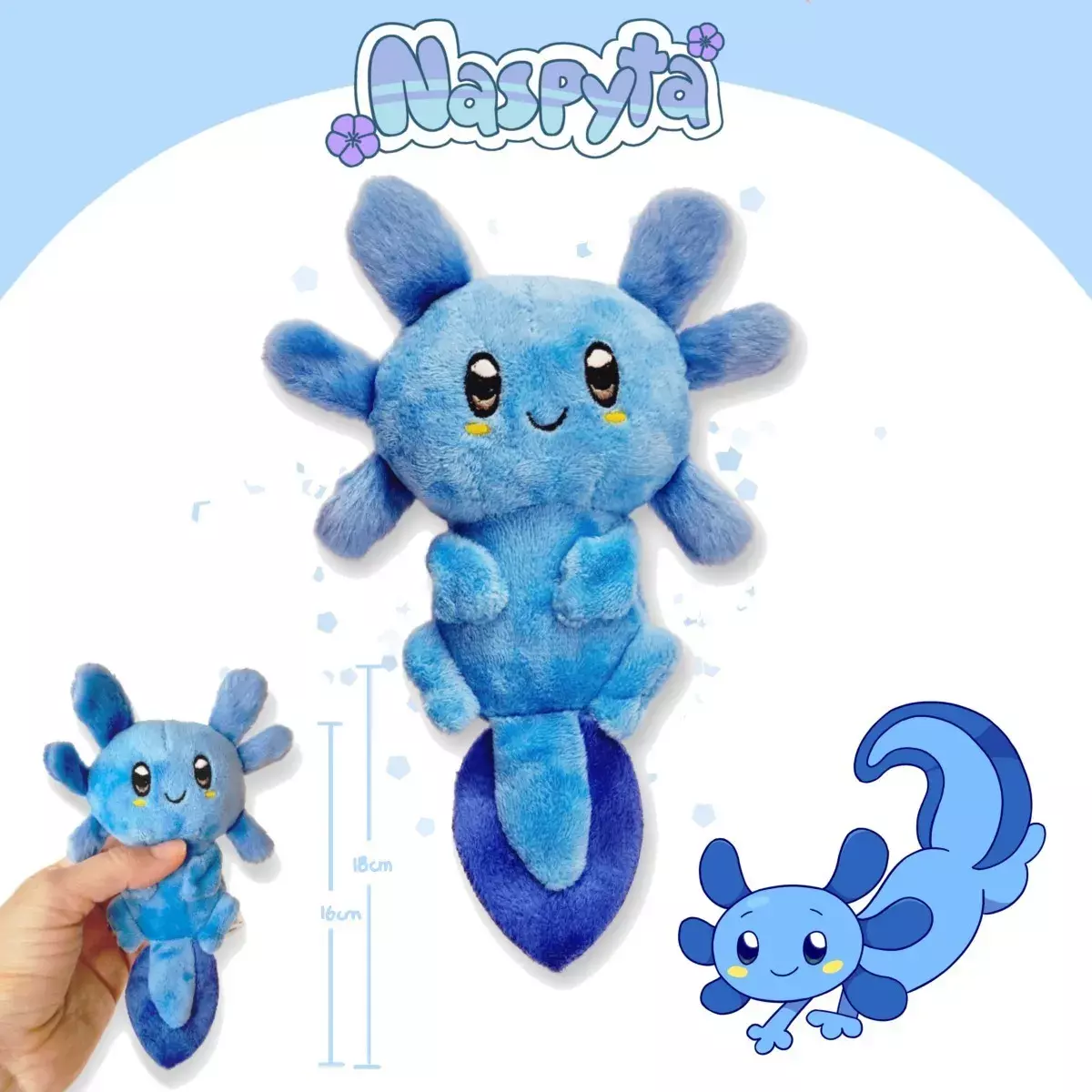 Peluche Ajolote Blu / Axolote / Juguete Kawaii / Naspyta-1