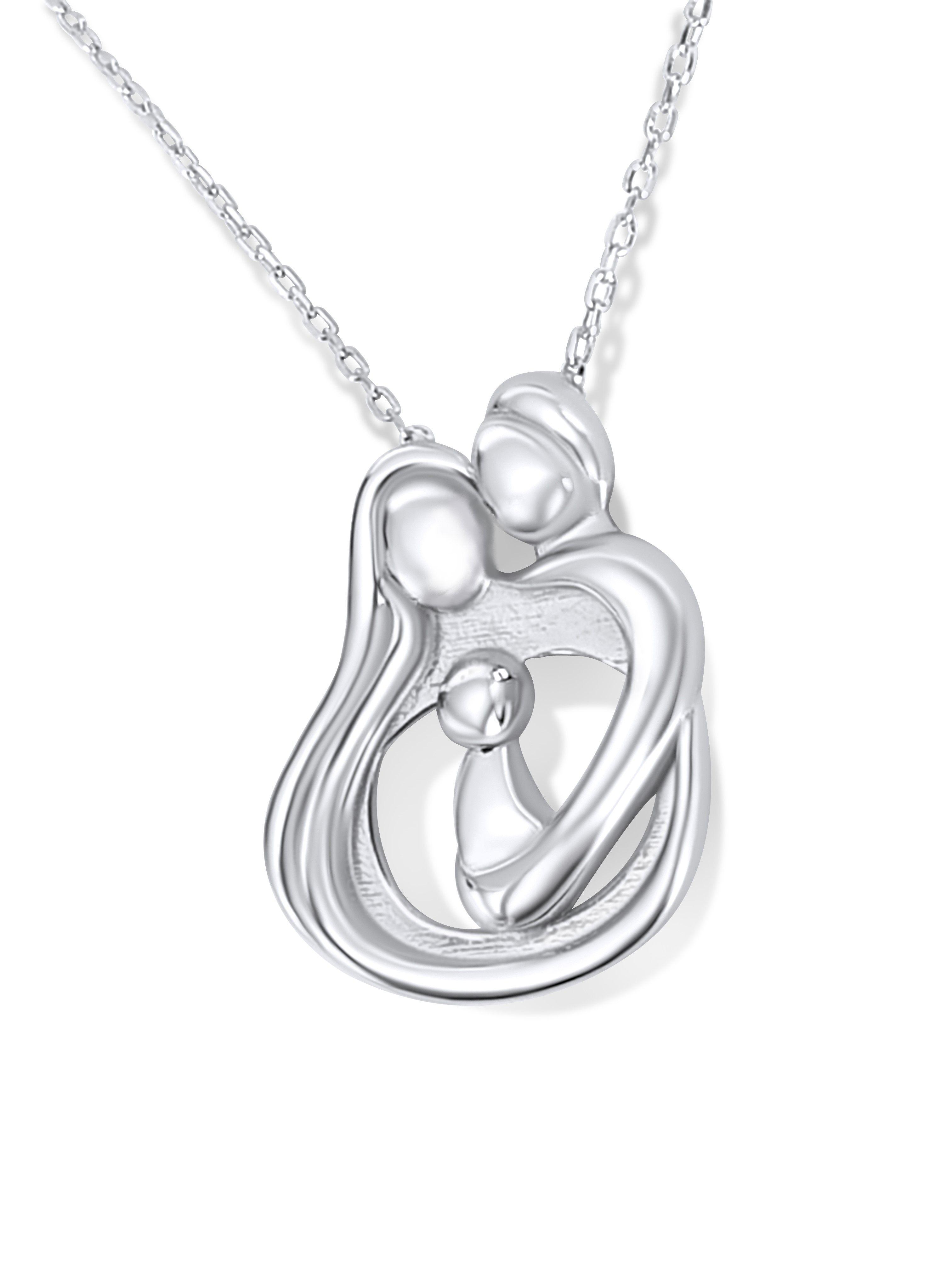 Collar Plata 925 Familia Unida Mamá Papá Un Infante-2