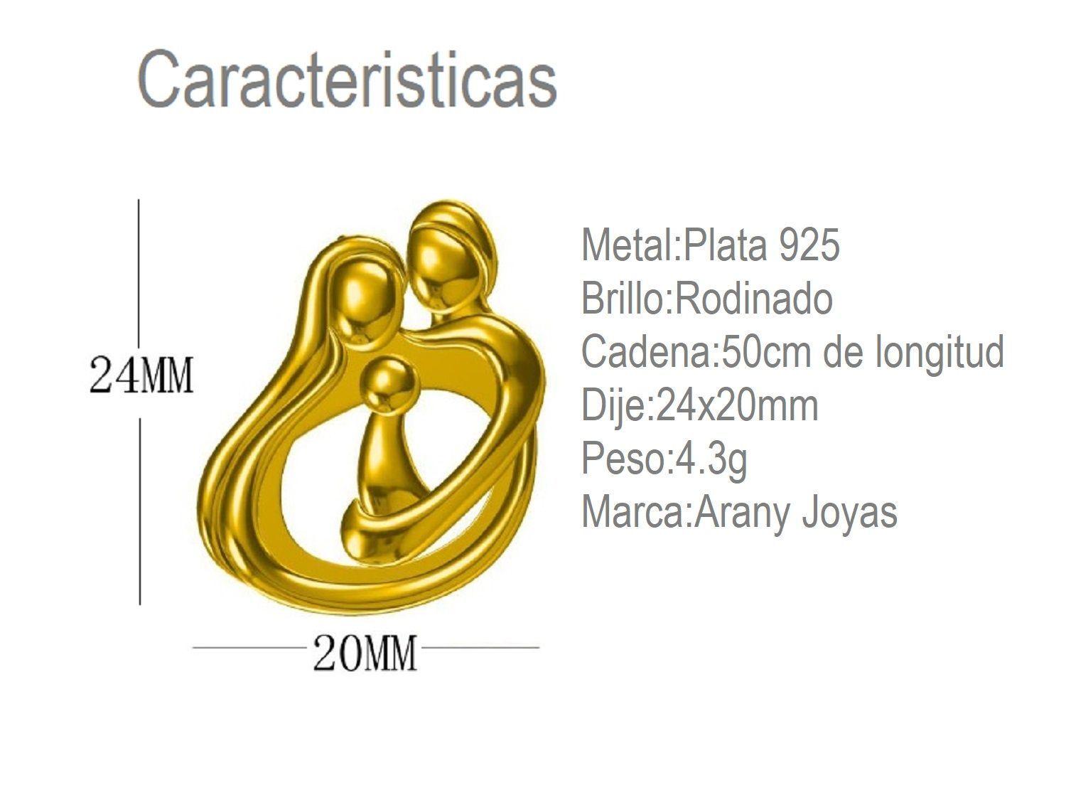 Collar Plata 925 Familia Unida Mamá Papá Un Infante-4