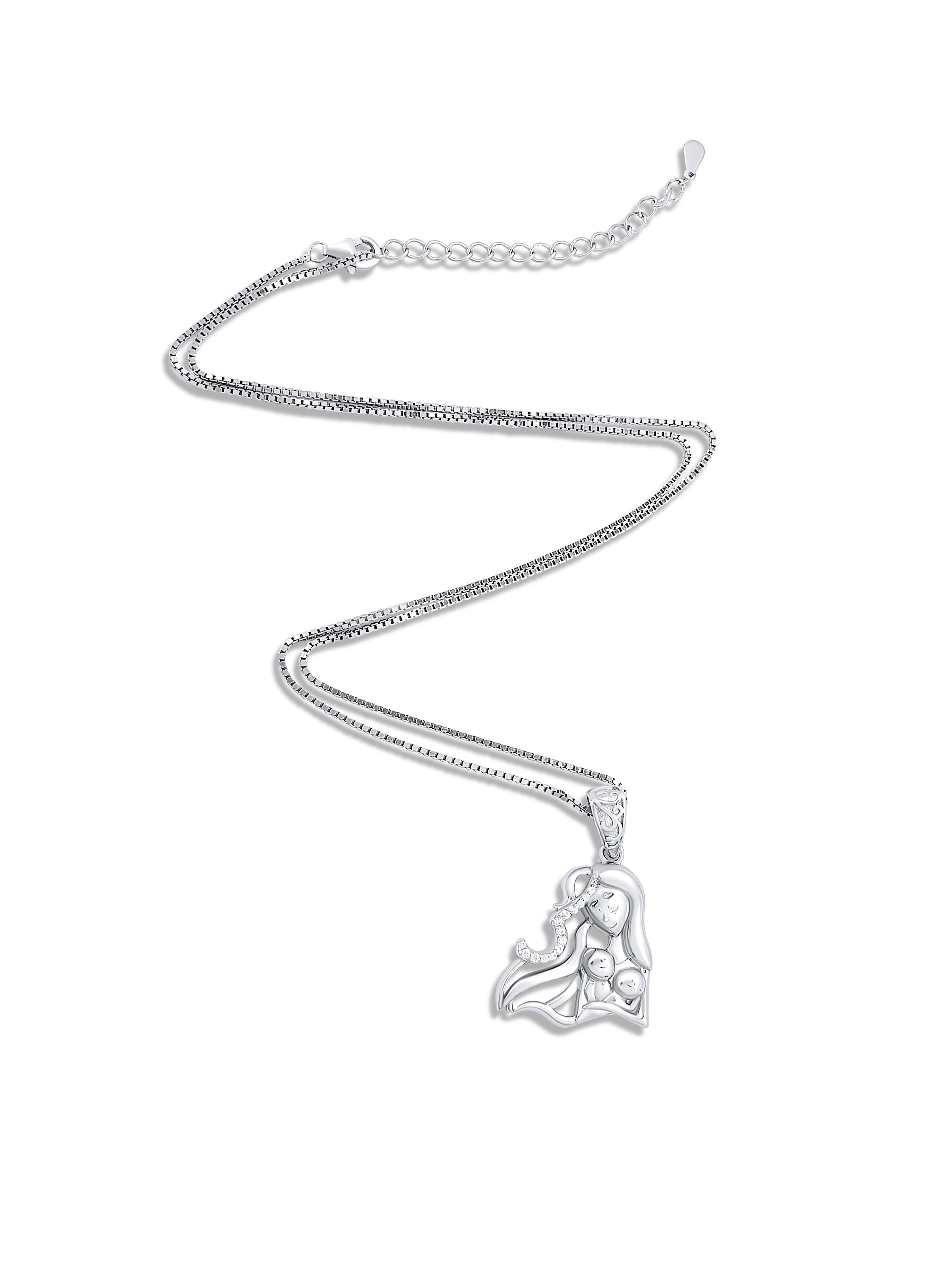 Collar Plata Familia Unida Mamá 2 Bebés -2