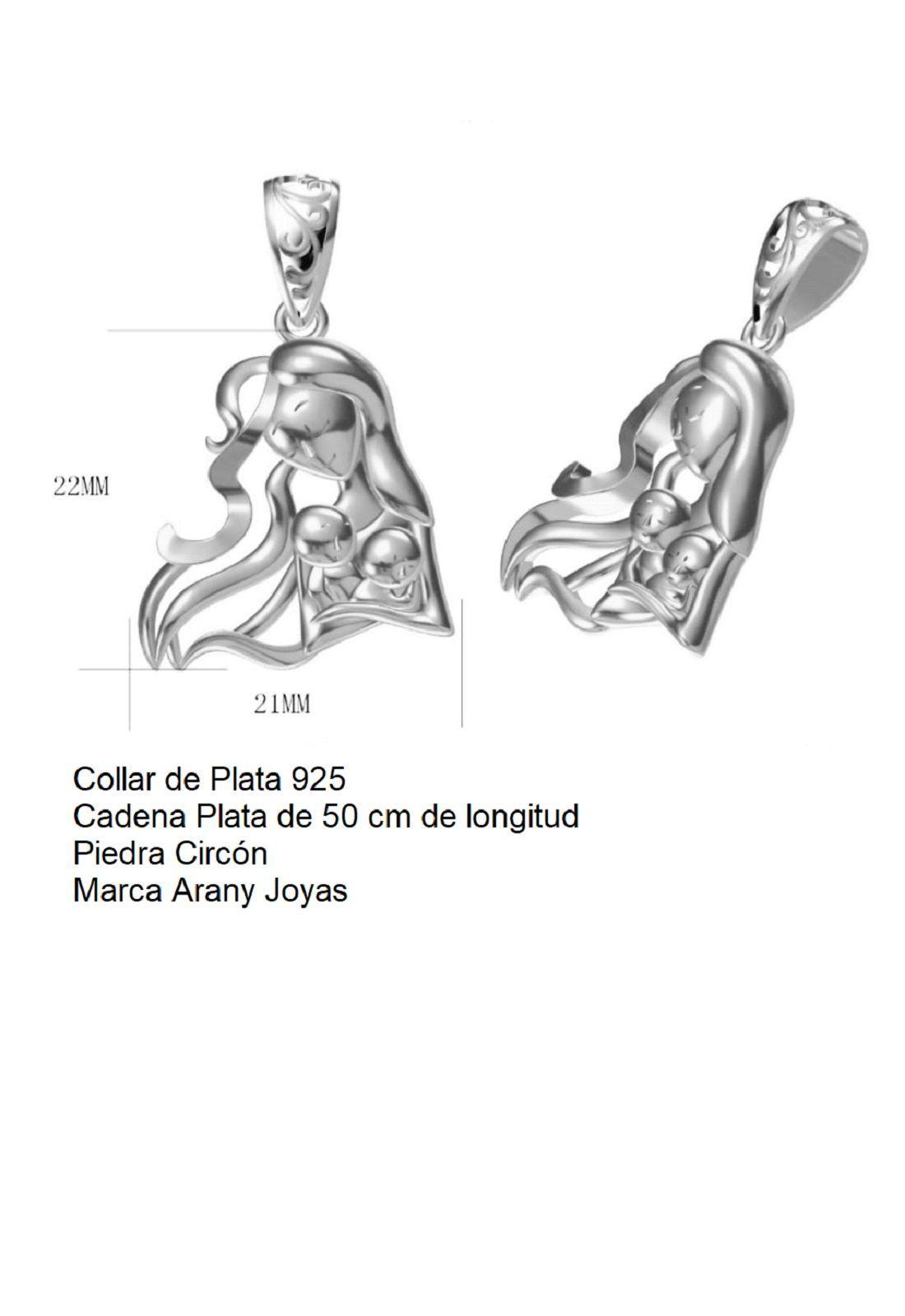 Collar Plata Familia Unida Mamá 2 Bebés -3