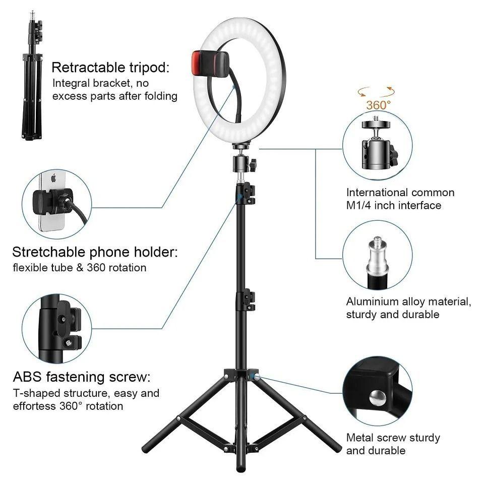 Aro de luz LED para selfie con Trípode-1