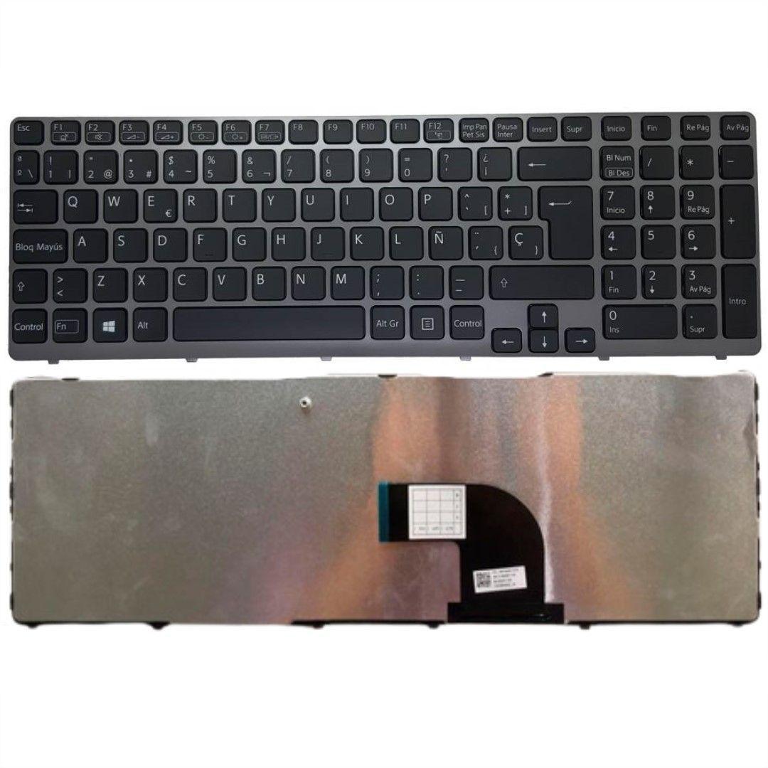 TECLADO SONY SVE15A FRAME GRIS ESPAÑOL NEGRO-2