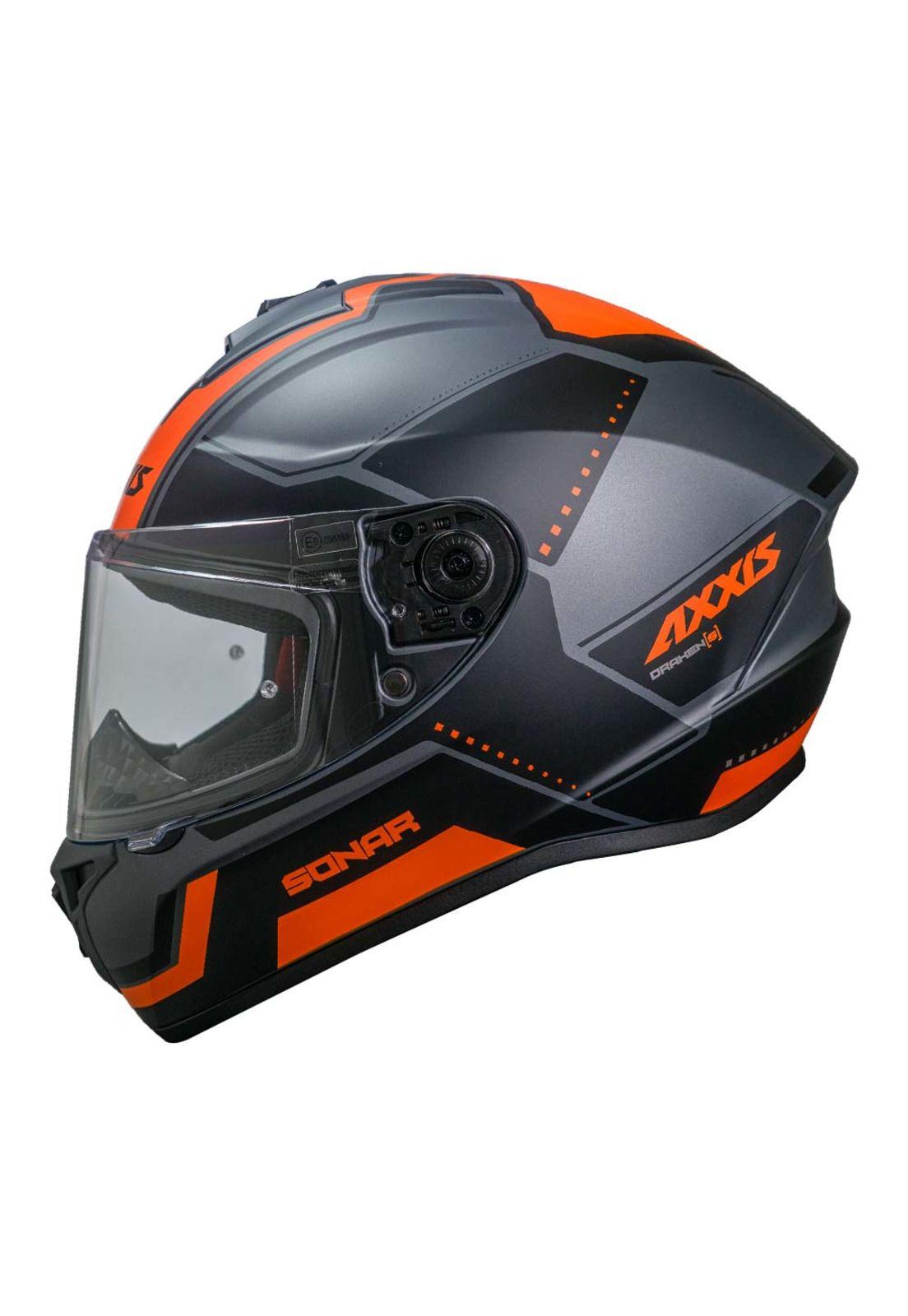      Casco De Moto Axxis Draken S Sonar D4 Naranja Mate-0