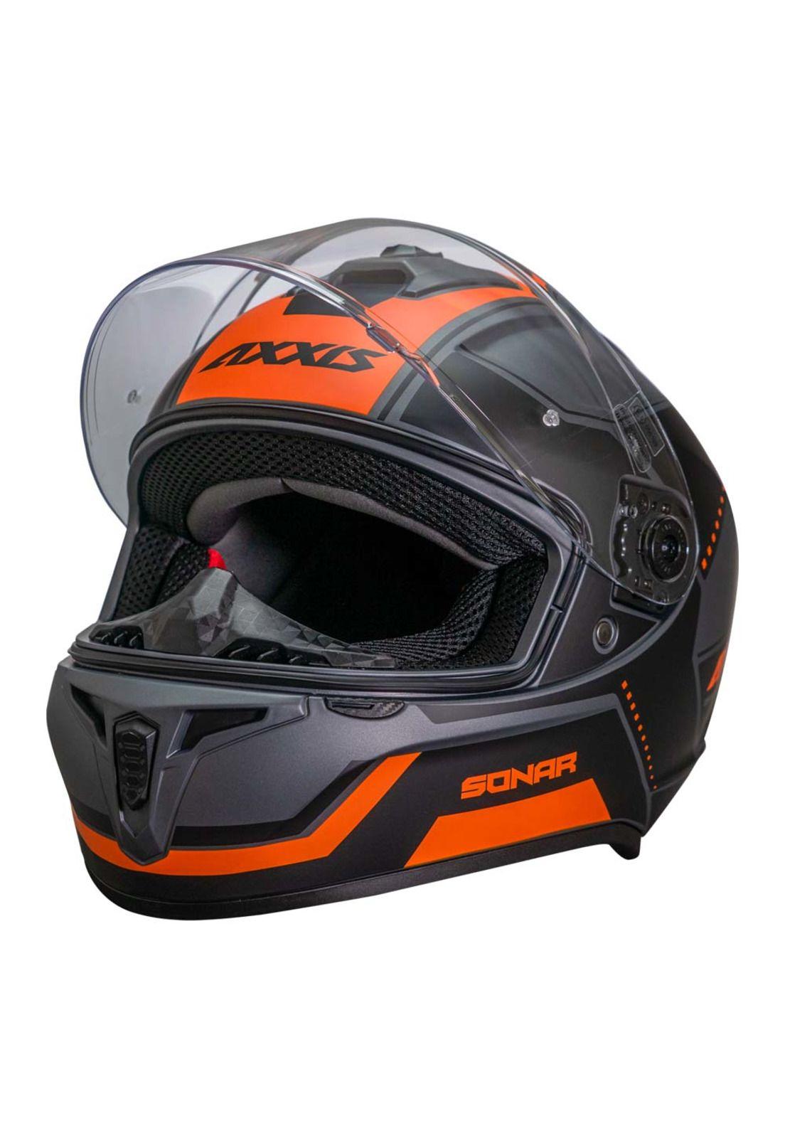      Casco De Moto Axxis Draken S Sonar D4 Naranja Mate-1