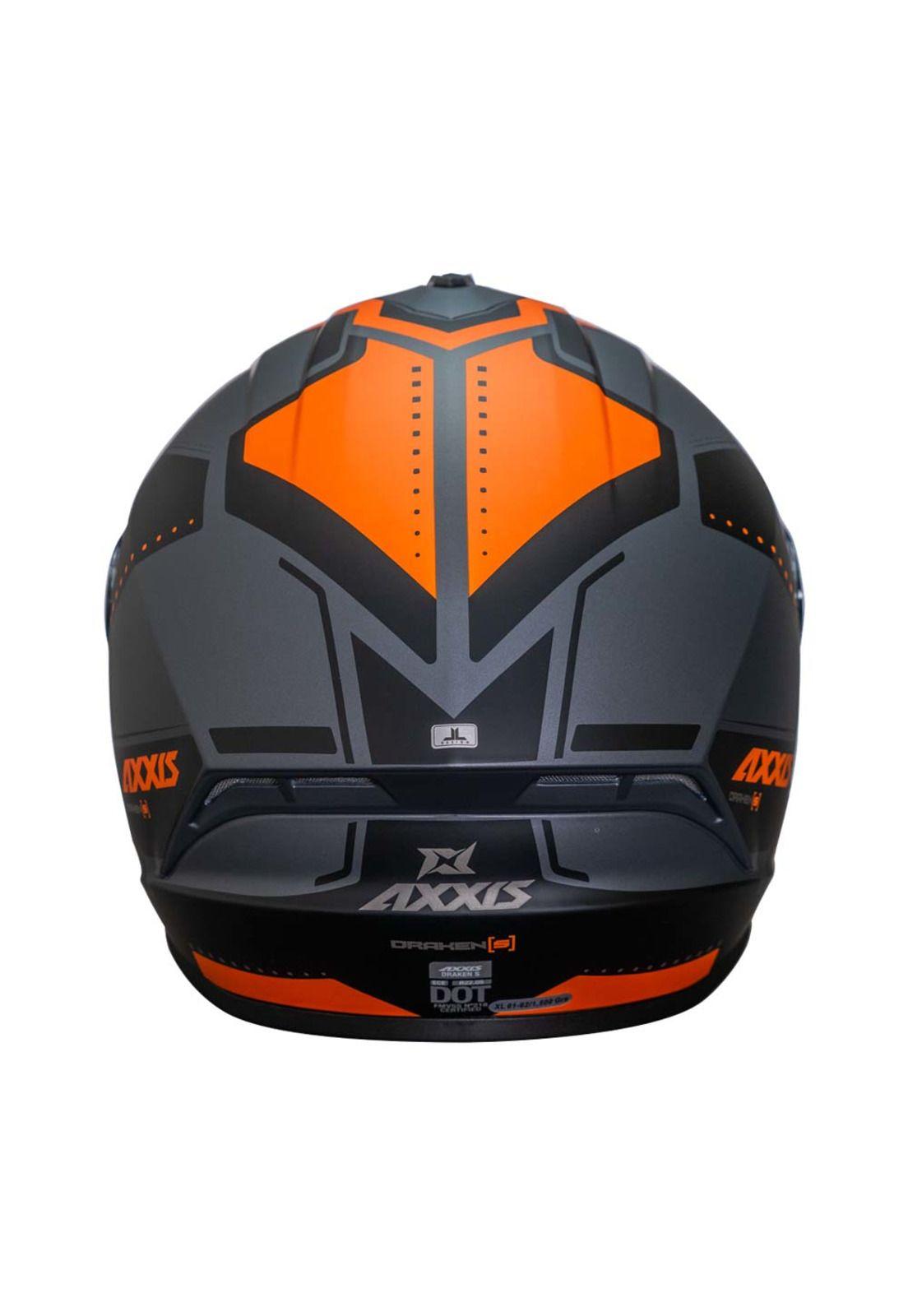      Casco De Moto Axxis Draken S Sonar D4 Naranja Mate-3