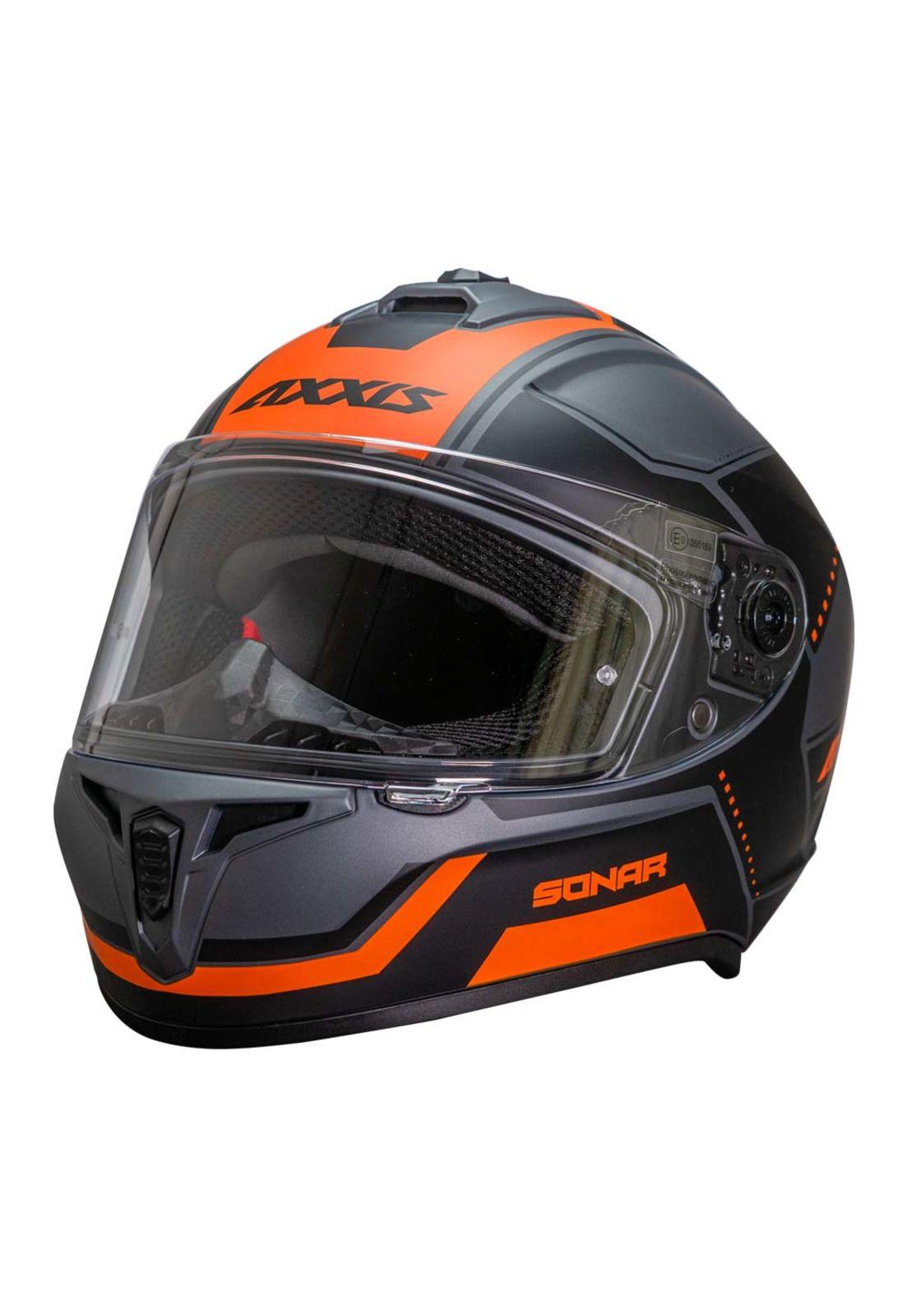      Casco De Moto Axxis Draken S Sonar D4 Naranja Mate-5