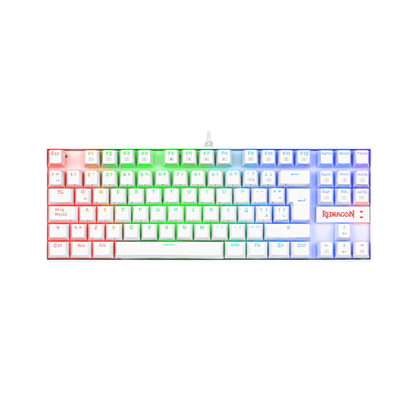Teclado Mecánico Redragon Kumara K552 White RGB Switch Blue-0