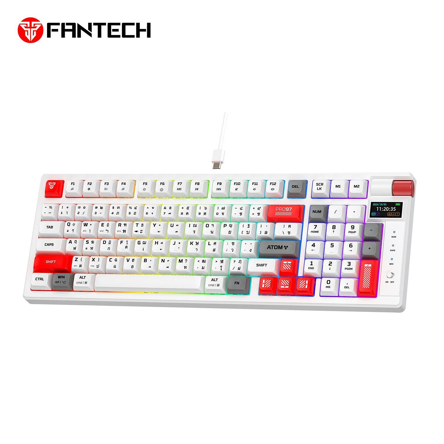 Teclado Mecánico Fantech ATOM PRO97 MK918 ARGB 96% Azul-1