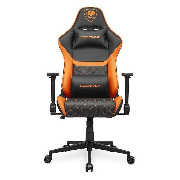 Silla Cougar Armor One V2, Color Negro Con Naranjo-4