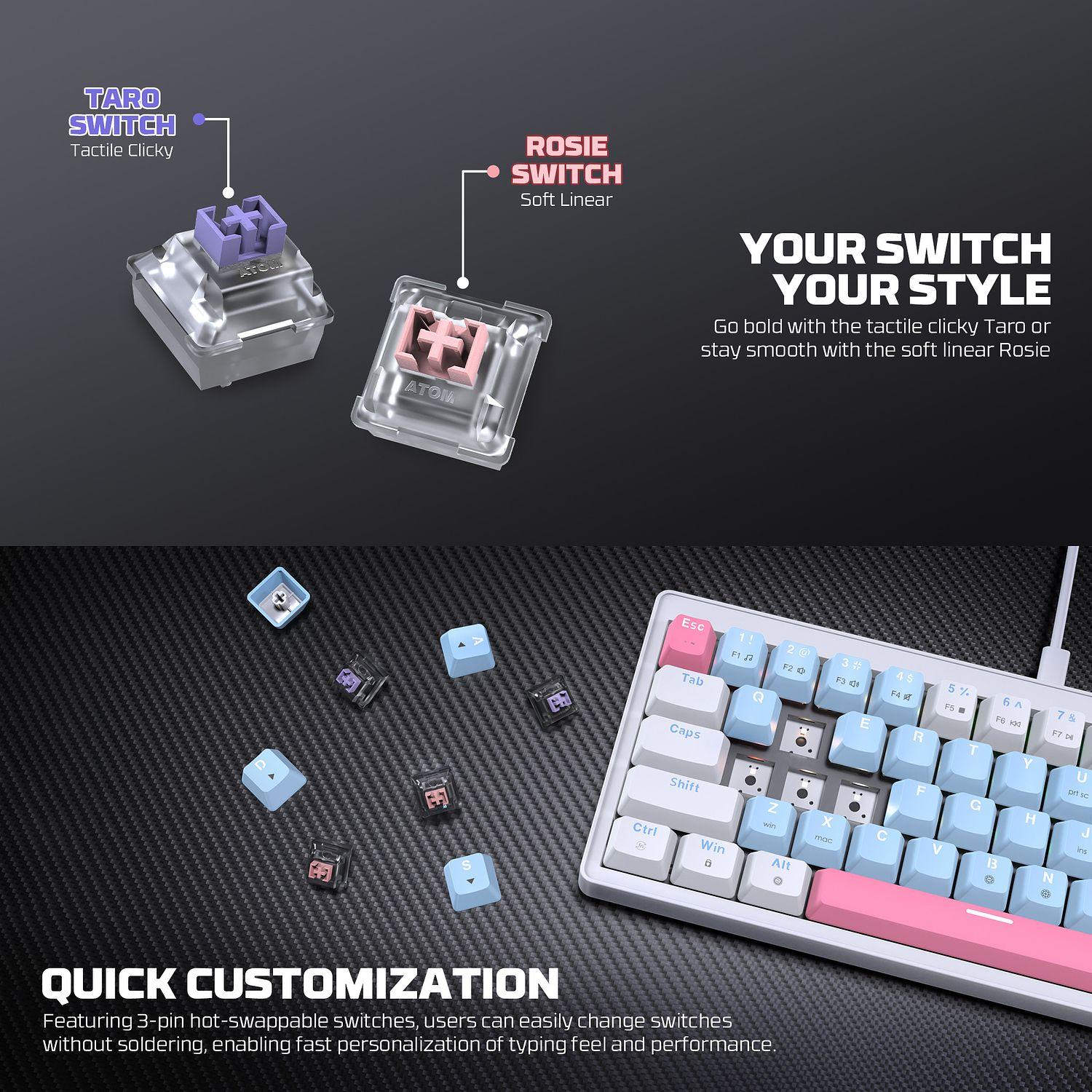 Teclado Mecánico Fantech ATOM X63 MK611 AME Edition 60% RGB-3