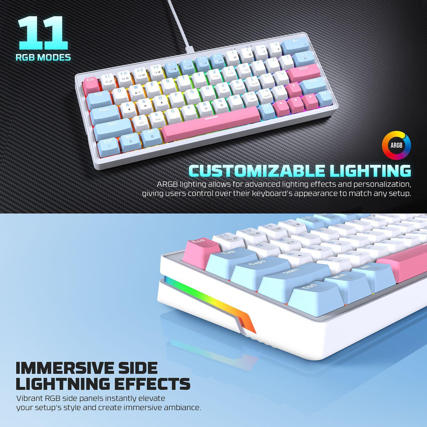 Teclado Mecánico Fantech ATOM X63 MK611 AME Edition 60% RGB-4