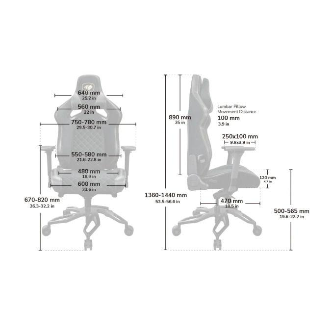 Silla Gamer Cougar Titan Pro V2 F XL Reclinable 160 kg-5