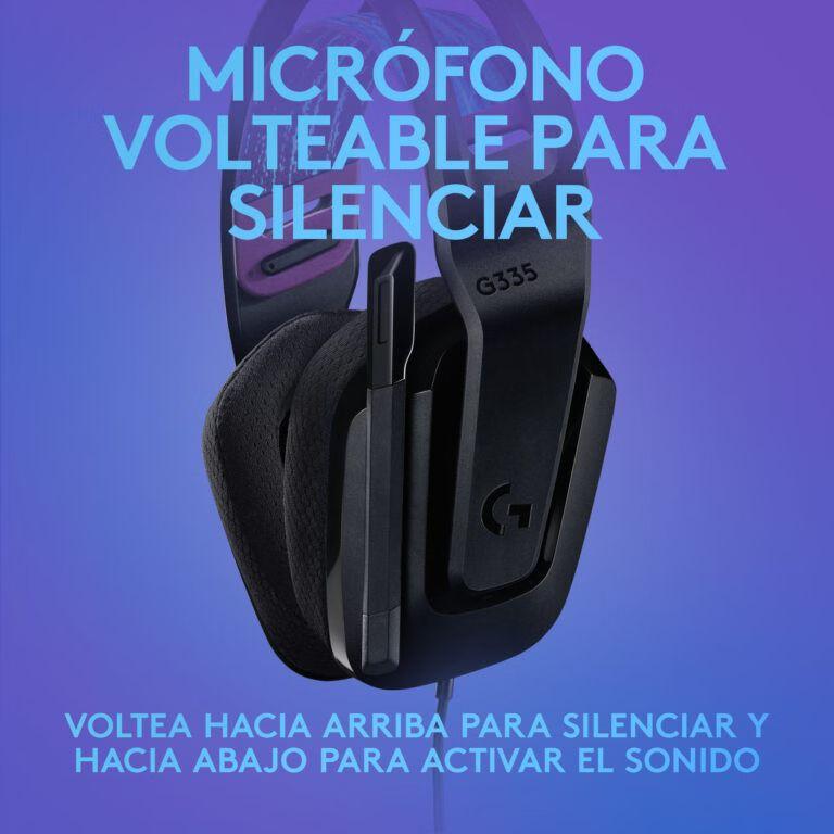 Audífonos Gamer LOGITECH G335 Micrófono Flip-to-Mute Jack-4