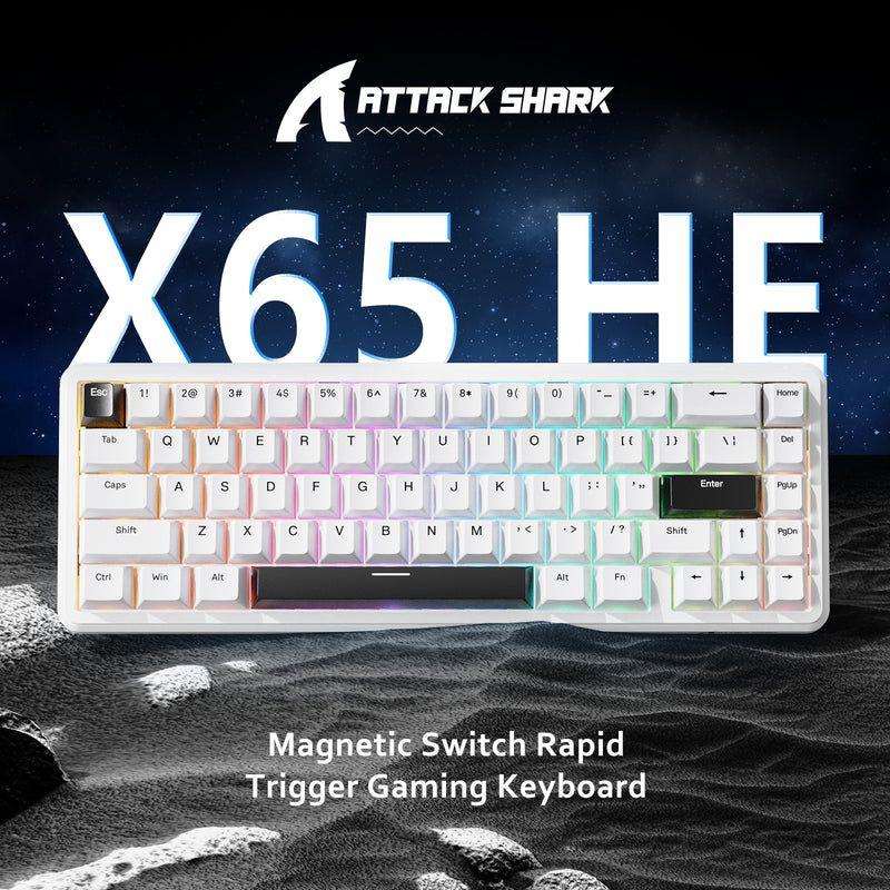 Teclado Magnético Attack Shark X65 80% RGB Blanco-1