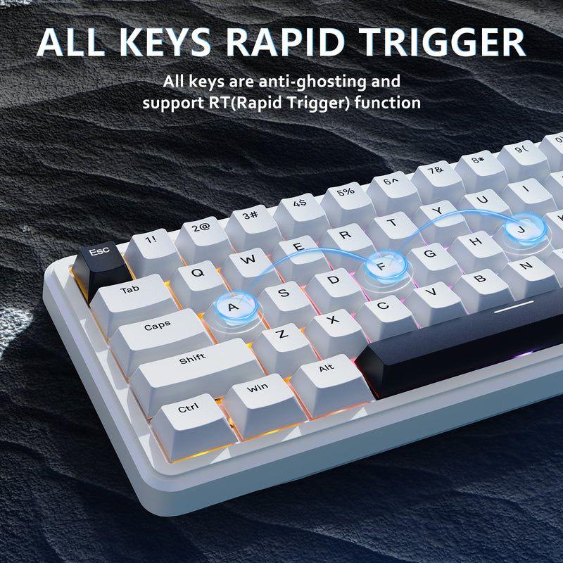 Teclado Magnético Attack Shark X65 80% RGB Blanco-3