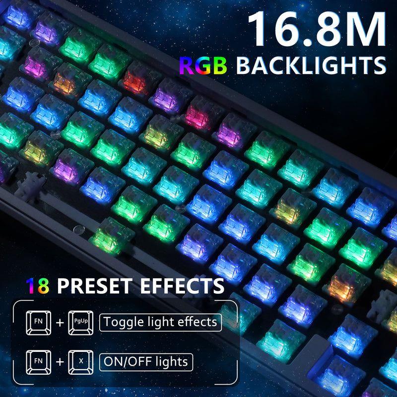 Teclado Magnético Attack Shark X65 80% RGB Blanco-4