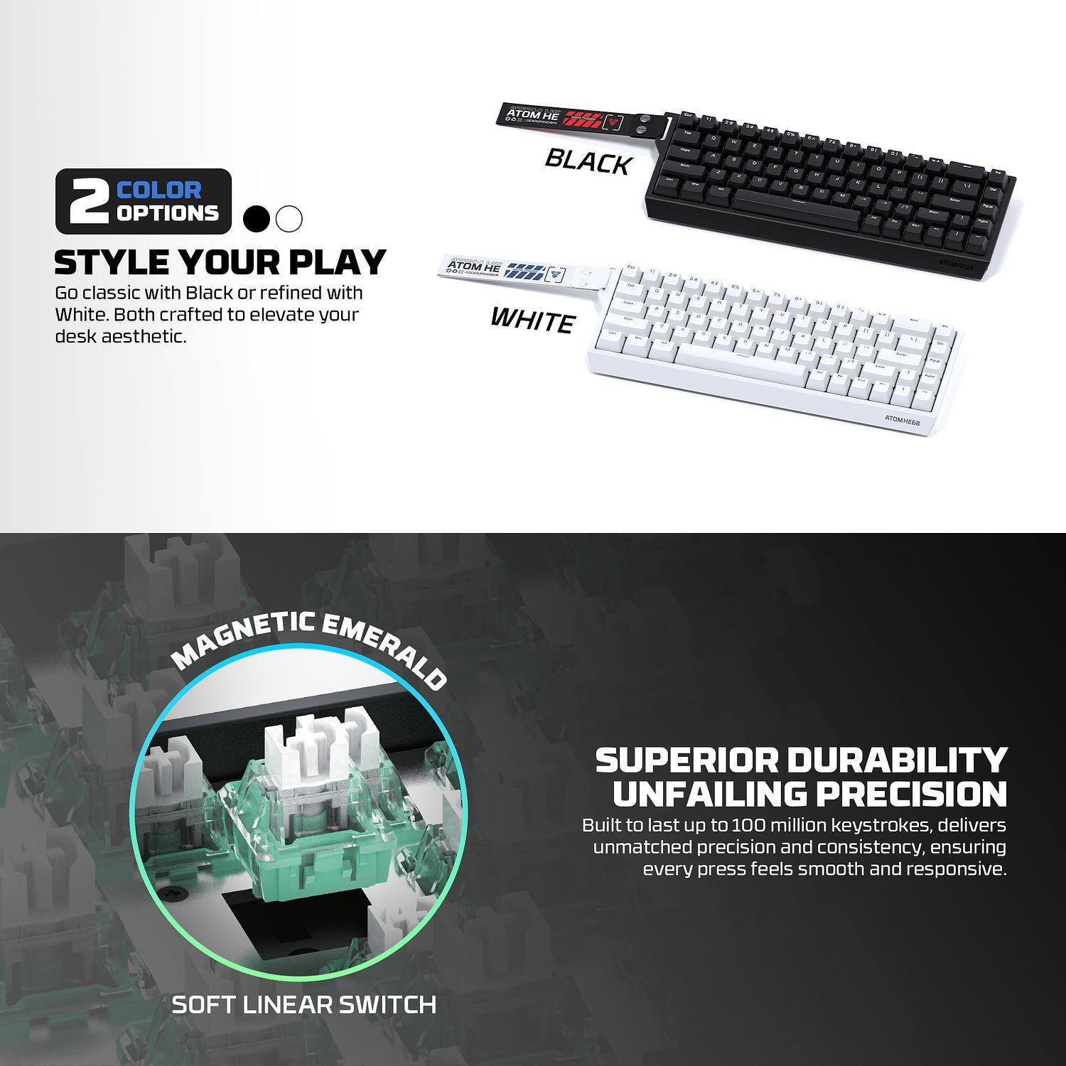 Teclado Magnético Fantech MK811 HE68 0 01 mm 65% RGB Negro-4