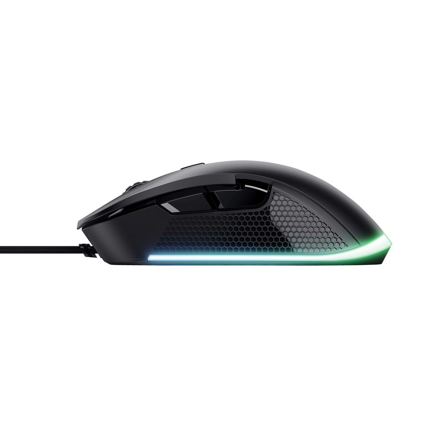 Mouse Trust GXT 922 YBAR RGB 7200 6 Botones Diseño Negro-4