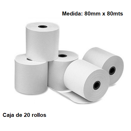 Caja de rollo papel térmico 80mm X 80 mts-1