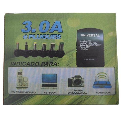 Transformador universal de 6 puntas con selector de (3v a 12v) 3A-1