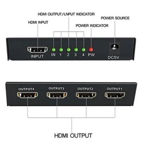 Adaptador Switch conexión HDMI de 1 entrada por 4 salidas-2