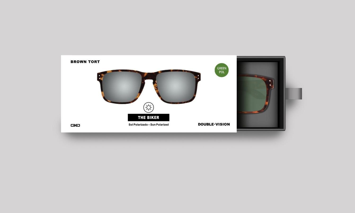 Anteojos de Sol The Biker | Brown Tort/Green Pol-3