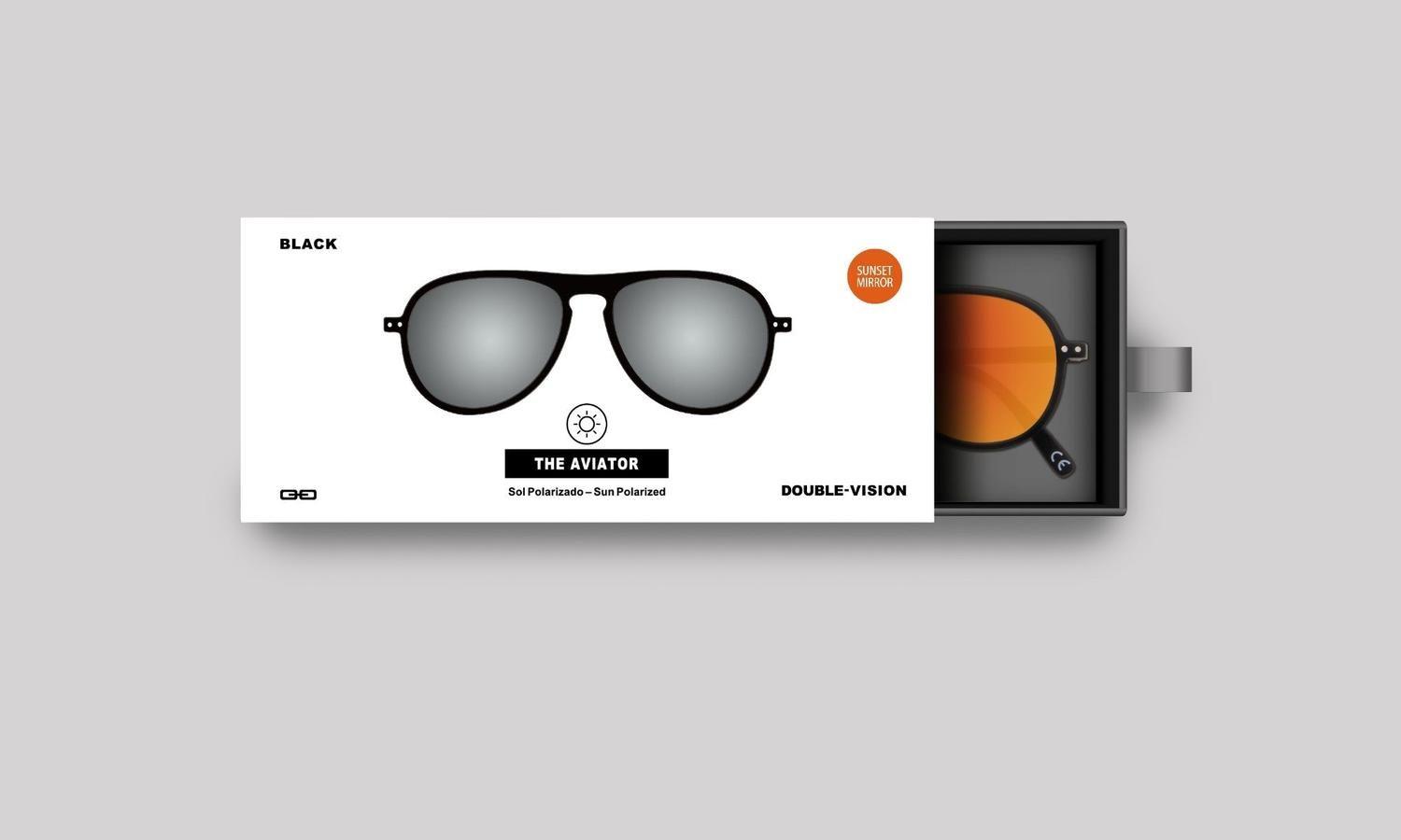 Anteojos de Sol The Aviator | Black/Sunset Mirror-3