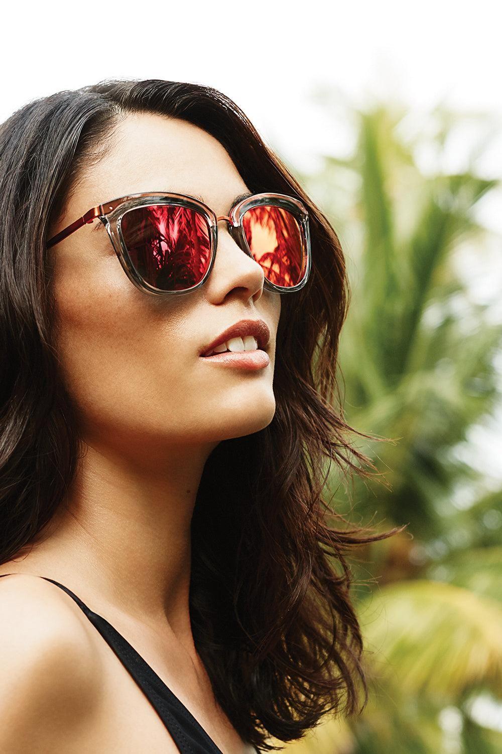 Anteojos de Sol CALIENTE MATTE MOCHA / GOLD - PEACH MIRROR-1