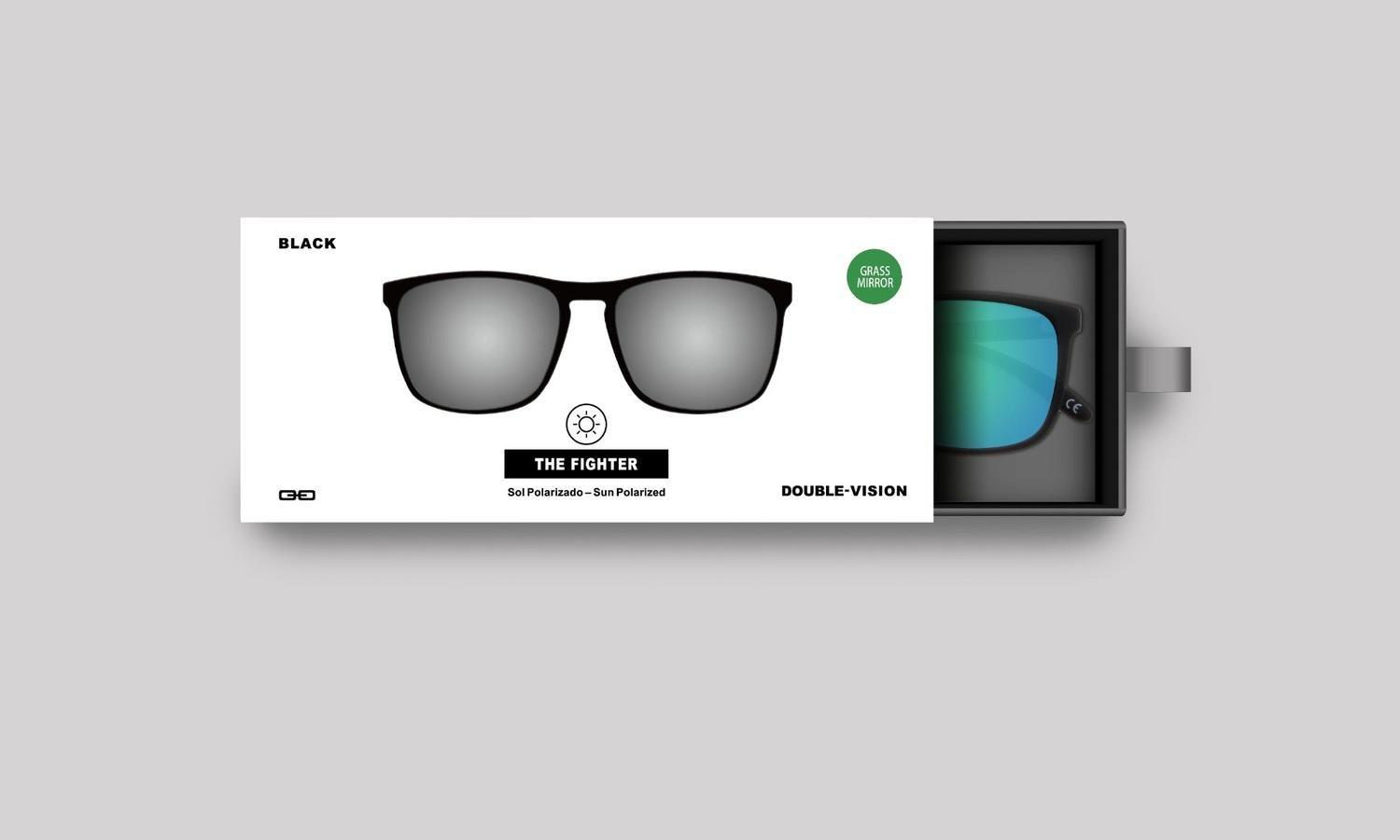 Anteojos de Sol The Fighter | Black/Grass Mirror-3