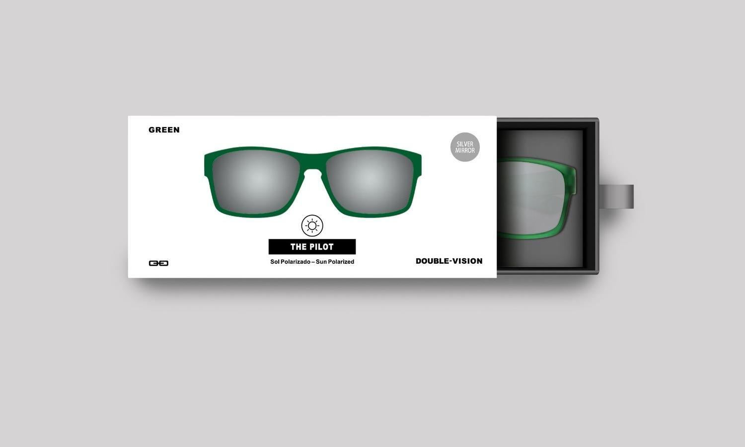 Anteojos de Sol The Pilot | Green/Silver Mirror-3