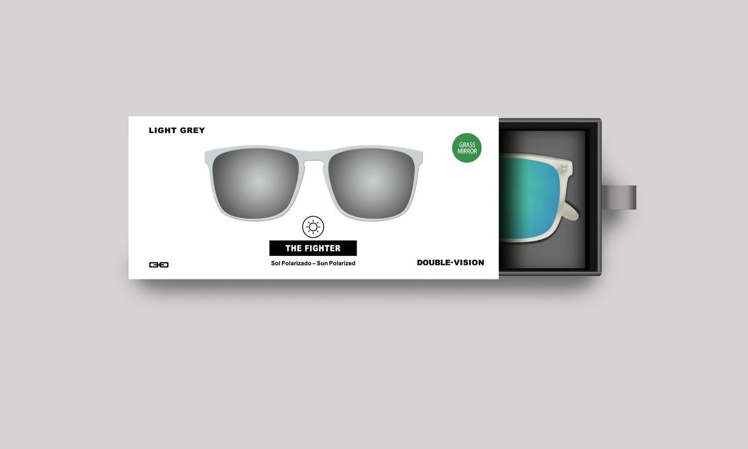 Anteojos de Sol The Fighter | Light Grey/Grass Mirror-3