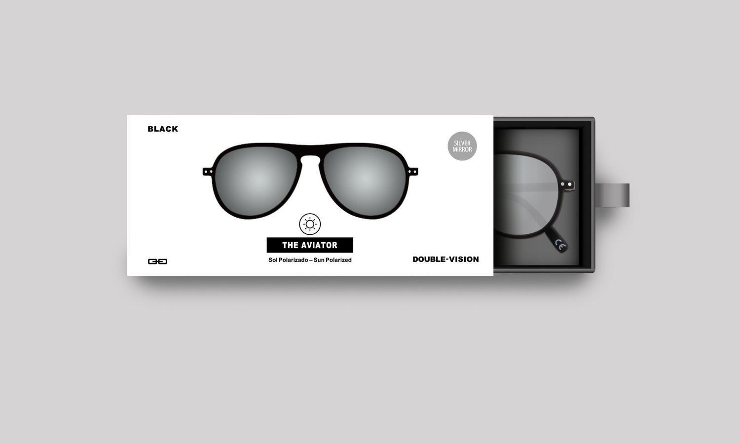 Anteojos de Sol The Aviator | Black/Silver Mirror-3