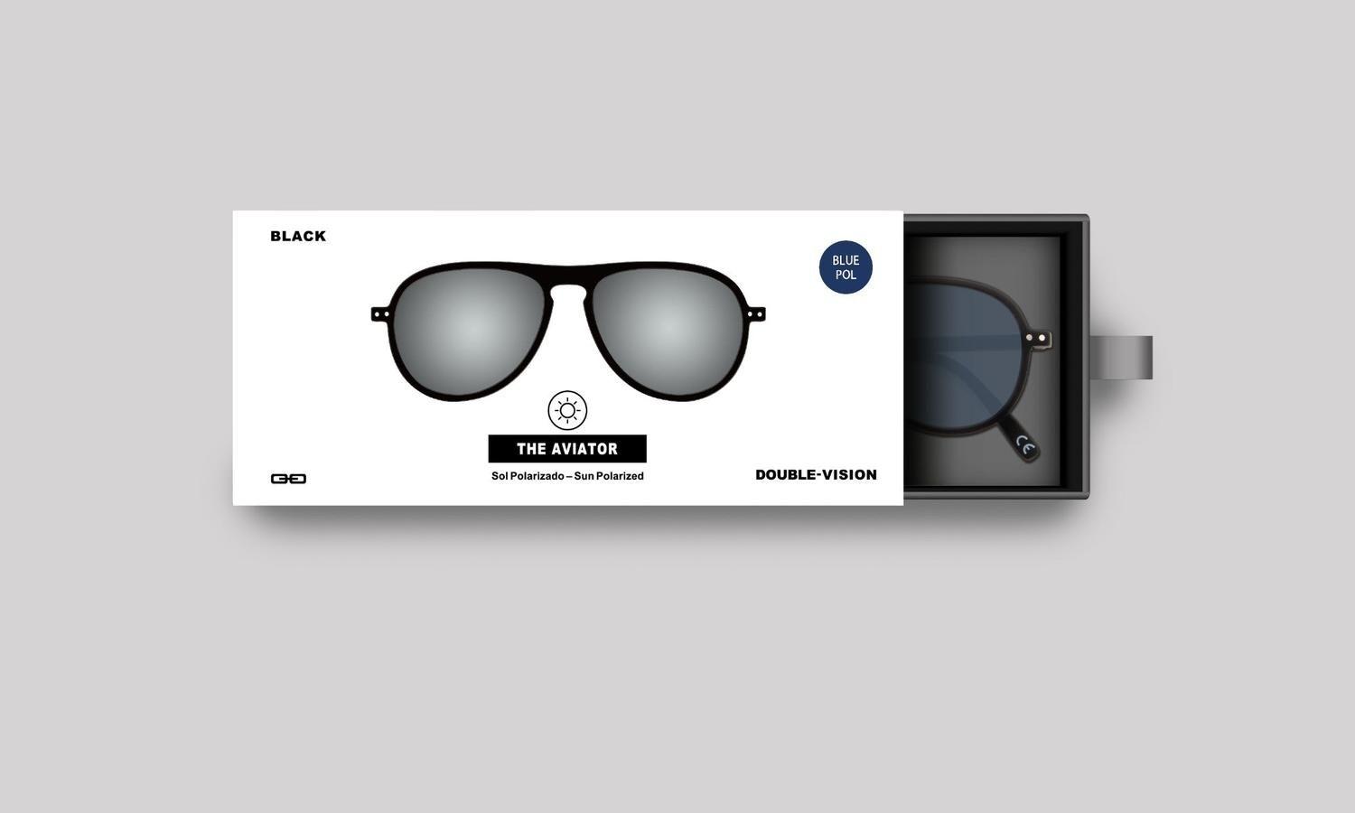 THE AVIATOR NEGRO/AZUL POL-3